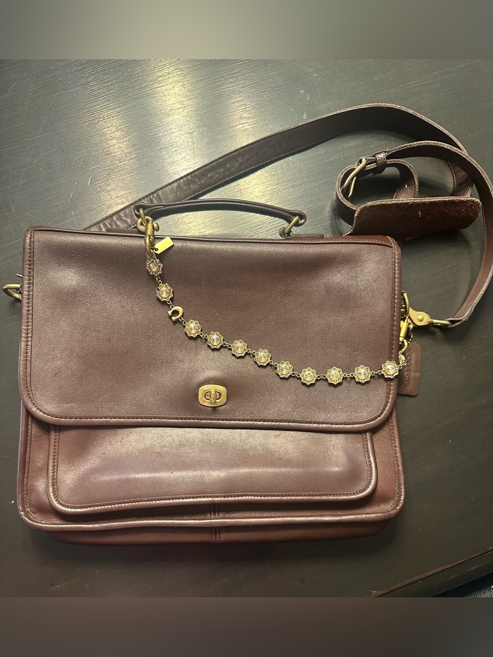 COACH Vintage Colebrook Briefcase Brown Leather Messenger Bag 5181